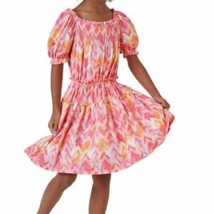 ☀️5/25☀️ BCBG Girl’s Dress Floral & Pink Orange Size S 7/8